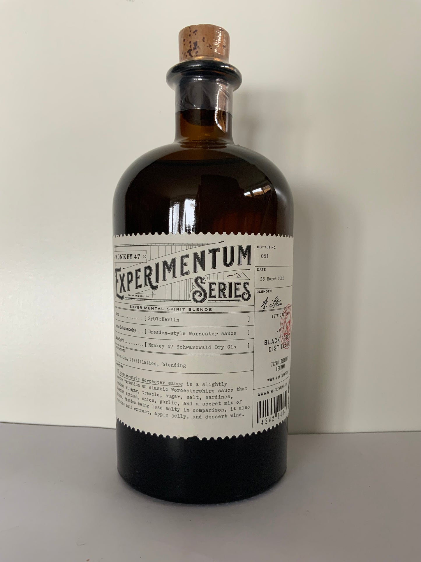 Monkey 47 Experimentum 07 Berlin Bottle No 061